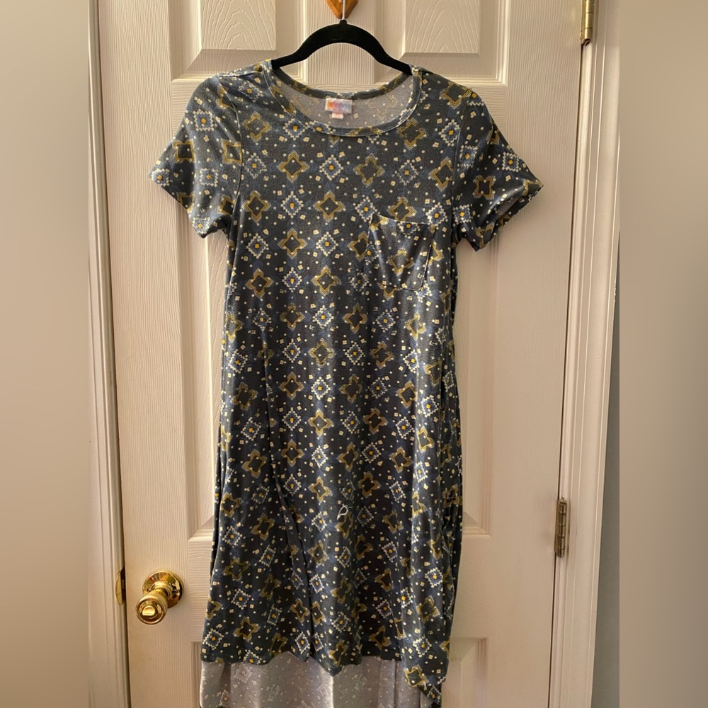 Size xs orange, white, and blue long dress with different length